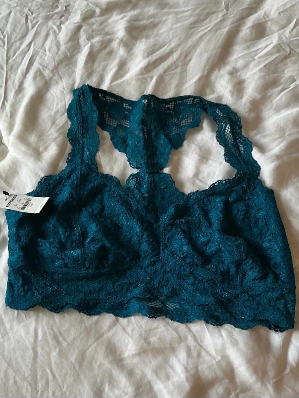 NWT Express Teal Lace Racerback Bralette